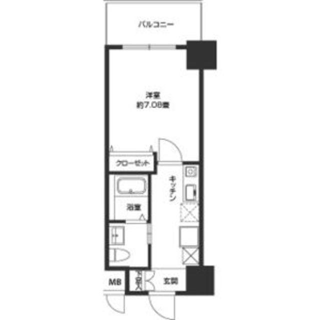 CASSTA豊中三国(1K/2階)の間取り写真