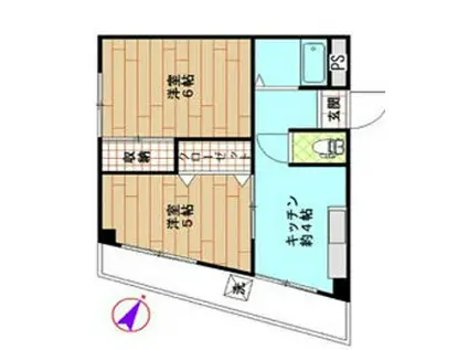 アーバン2(2DK/2階)の間取り写真