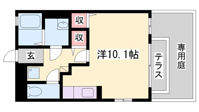 サンコーポ曽根(ワンルーム/1階)の間取り写真