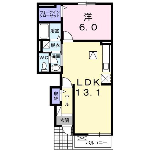 コスモス(1LDK/1階)の間取り写真