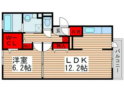 グラティア(1LDK/3階)の間取り写真