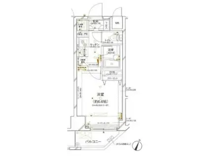 パレステュディオ麻布イースト(1K/2階)の間取り写真