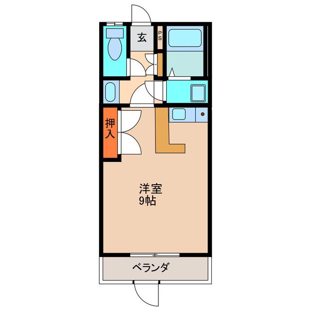 KYコーポ(ワンルーム/1階)の間取り写真