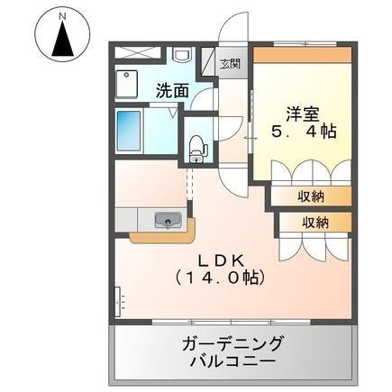 フォレストガーデンA棟(1LDK/2階)の間取り写真