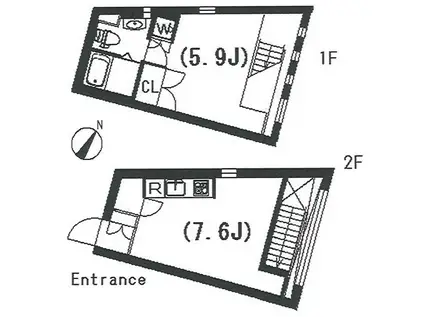 LATIERRA祐天寺(1LDK/1階)の間取り写真