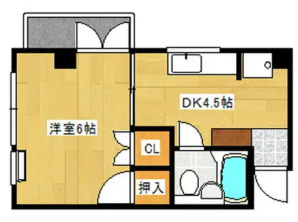 第一パールM住村(1DK/1階)の間取り写真