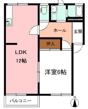 タウニィ石田(1LDK/1階)の間取り写真