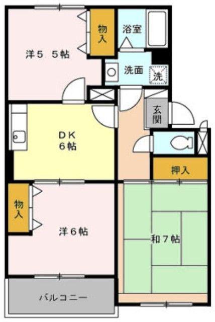 メゾンクレール(3DK/2階)の間取り写真