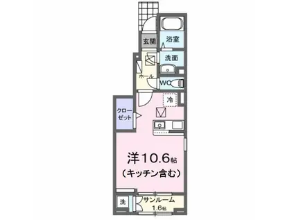 エテルノ Y B(ワンルーム/1階)の間取り写真