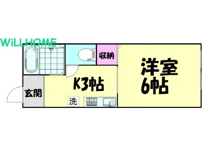 TJ松江東(1K/1階)の間取り写真