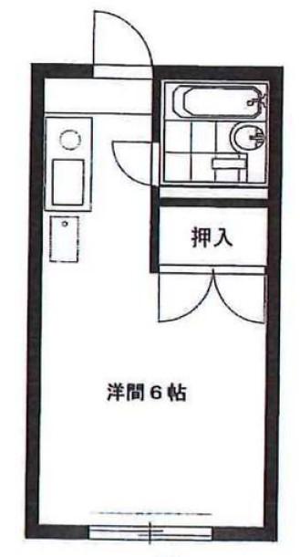 コーポ美多摩D(ワンルーム/1階)の間取り写真
