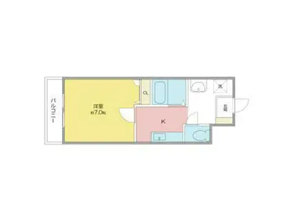 クレアール桜木(1K/3階)の間取り写真