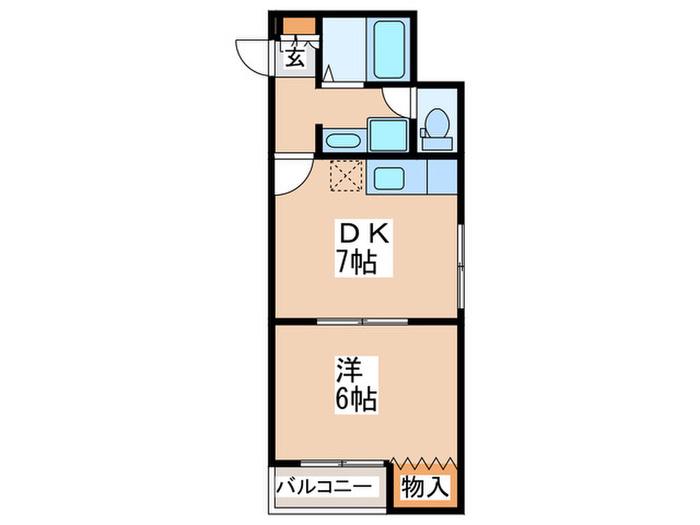 メイプル千代田(1DK/1階)の間取り写真