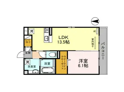 ルミナーレM&K(1LDK/3階)の間取り写真