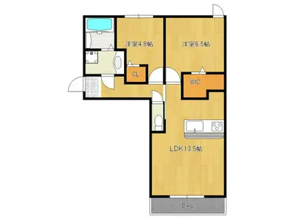 D-ROOM SEIJUN(2LDK/3階)の間取り写真