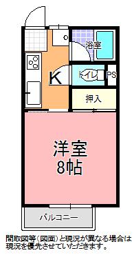 ESTATE MITO A棟(1K/2階)の間取り写真