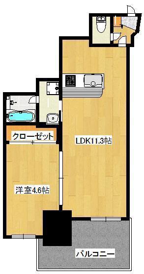 ウイング11(1LDK/5階)の間取り写真