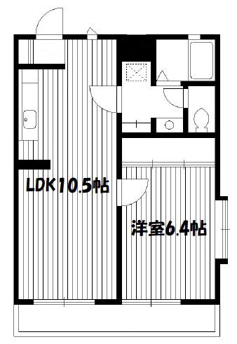貫井アパートメント(1LDK/1階)の間取り写真