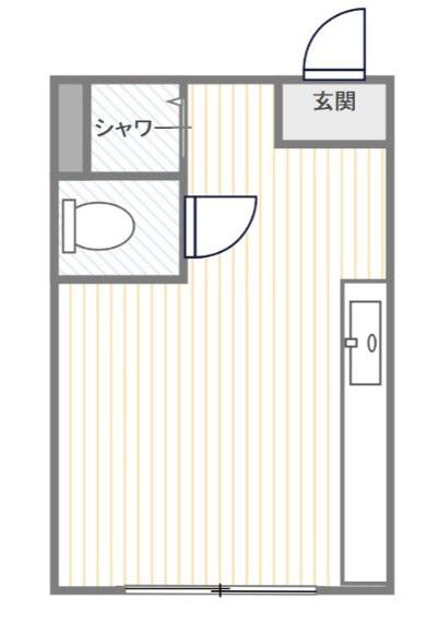 京成本線 新三河島駅 徒歩4分 2階建 築8年(ワンルーム/1階)の間取り写真