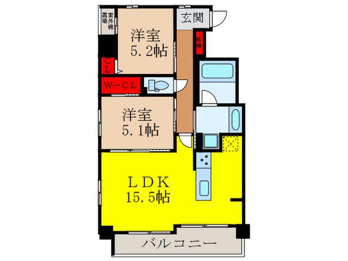 スプランディッド池田呉服町(2LDK/4階)の間取り写真