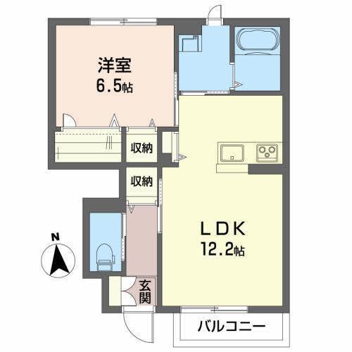 メゾン・エリュシオン(1LDK/1階)の間取り写真