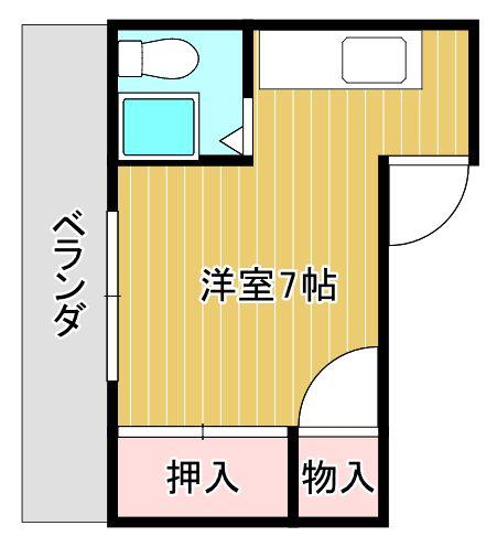 樽井ビル(ワンルーム/4階)の間取り写真