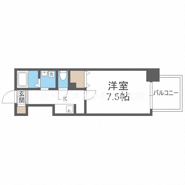 ビガーポリス112日本橋三丁目(1K/7階)の間取り写真