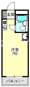 山本レンターマンション(ワンルーム/4階)の間取り写真