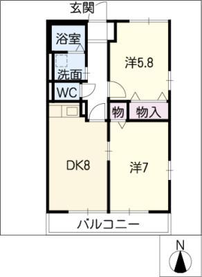第10コーポエム(2DK/2階)の間取り写真