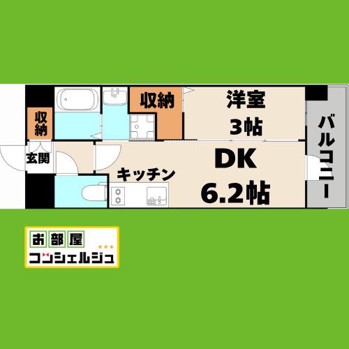 エステムコート名古屋セントリア(1DK/2階)の間取り写真