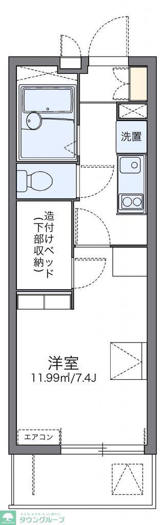レオパレスエクセルハイムIII(1K/1階)の間取り写真