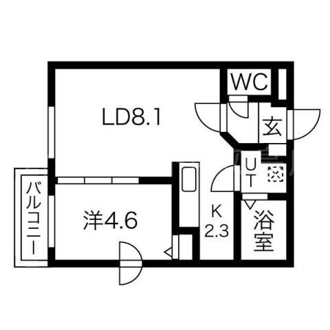 アルテ平岸(1LDK/3階)の間取り写真