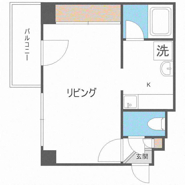 サンライト南5条(1K/3階)の間取り写真