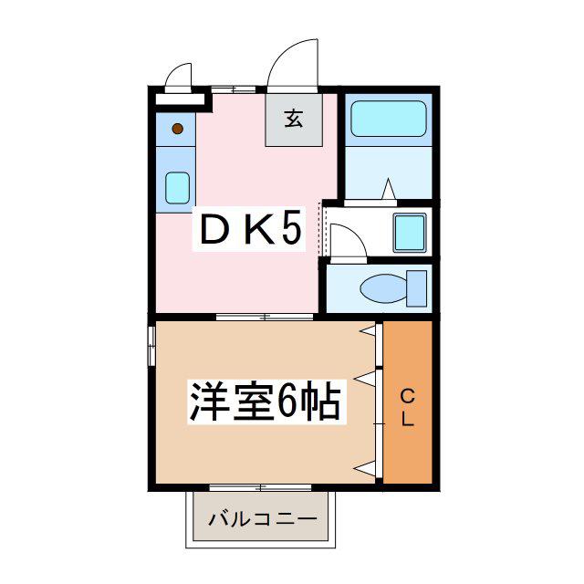 メイキッス(1DK/1階)の間取り写真
