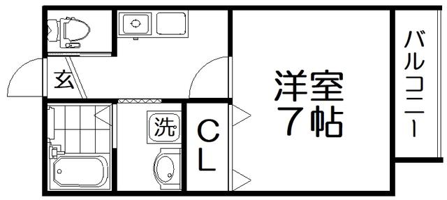 グレートヒルズ 2番館(1K/1階)の間取り写真