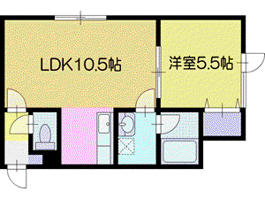 ラ・フォルトゥーナ(1LDK/2階)の間取り写真