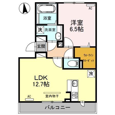サザンヒルズA(1LDK/2階)の間取り写真