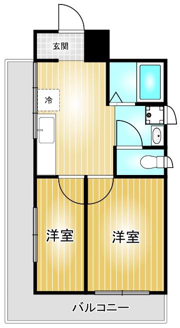 寿ゞやマンション金山(2DK/10階)の間取り写真