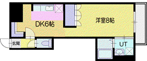 スカイヒルズ栄町4(1DK/9階)の間取り写真