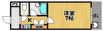 アネックス木の国(1K/6階)の間取り写真