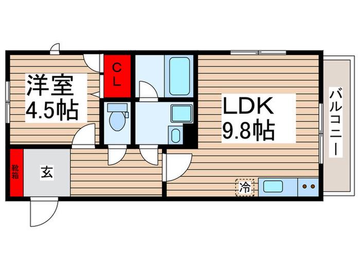 HILLS真間(1LDK/3階)の間取り写真