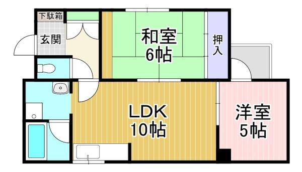 メゾンドール四条大宮 801号(2LDK/8階)の間取り写真
