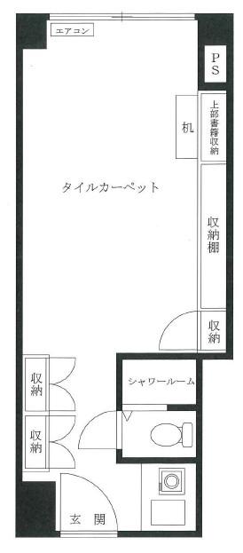 ニューステイトメナー(ワンルーム/2階)の間取り写真