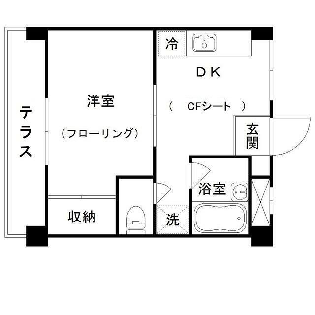 クレサント松陰(1DK/1階)の間取り写真