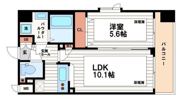 アーバネックス・谷町(1LDK/4階)の間取り写真