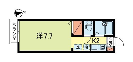 シャトー荻窪(1K/2階)の間取り写真