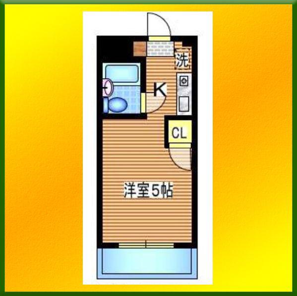 ゴールドパレス(1K/1階)の間取り写真