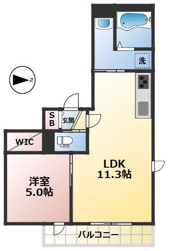 グランツ花南(1LDK/3階)の間取り写真