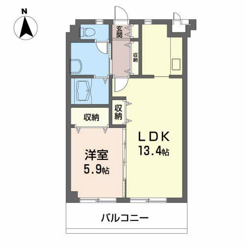 ファミーユ さつき(1LDK/3階)の間取り写真