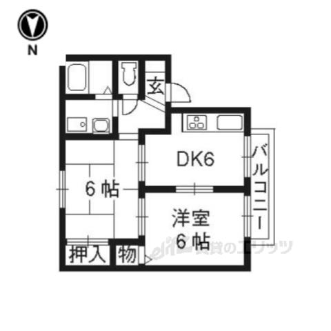 コーポ比恵(2DK/1階)の間取り写真